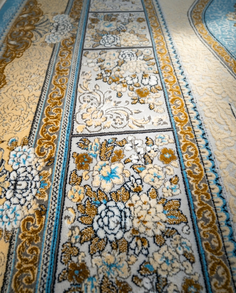 Sky Blue Persian Carpet 003