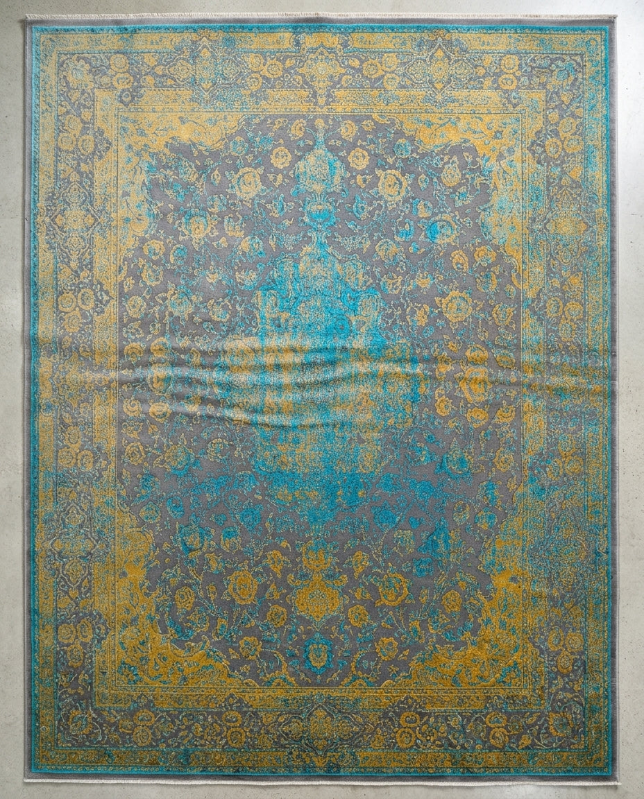 Sky Blue Persian Carpet 004